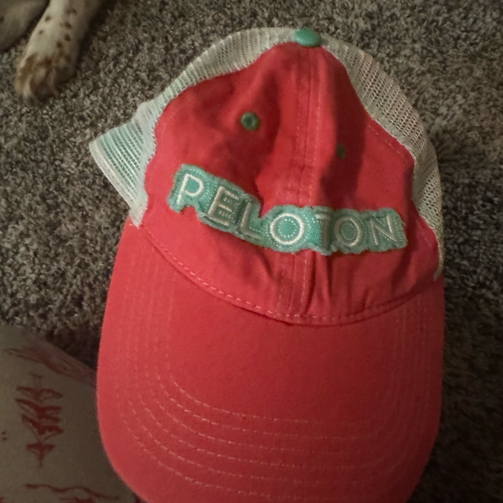 Peloton pink  and White Cap